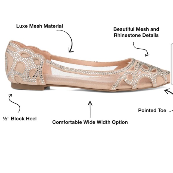 NEW Journee Collection Batavia Flat Jeweled flats Rhinestone Sequin Flats Sz 6.5 - Picture 3 of 8